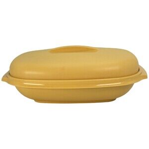 Tupperware Harvest Gold Microwave Steamer 4 Pc with Divider 1273-8 1275-6 1274-4